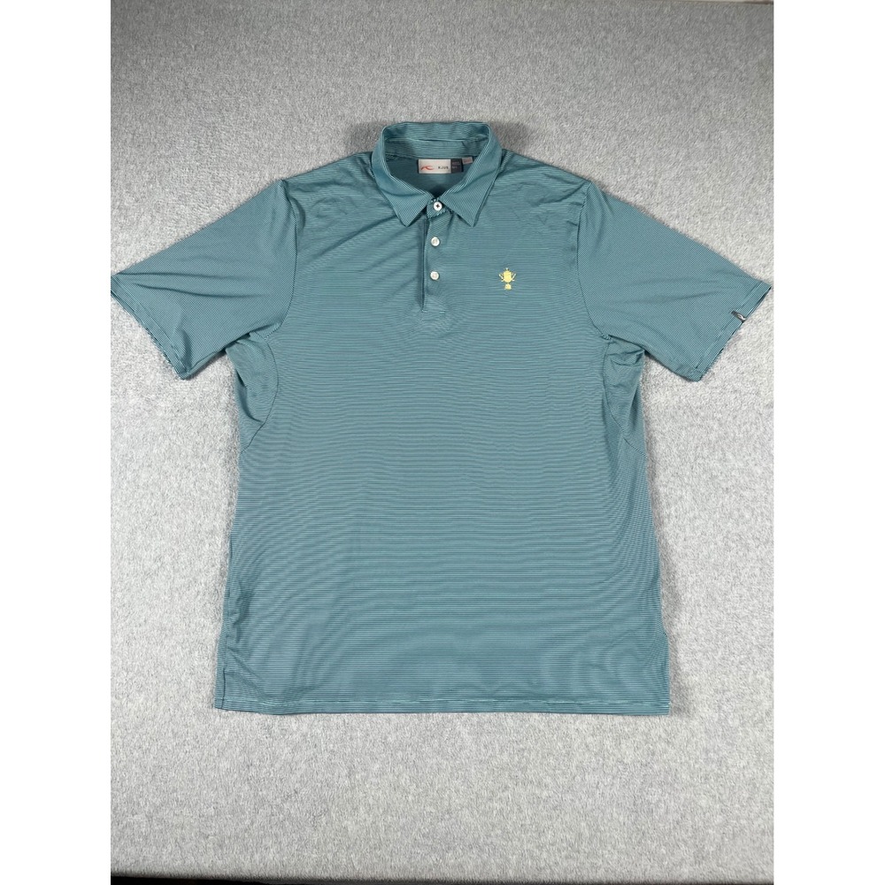 KJUS Mens Soren Stripe Golf Polo Shirt Teal Ryder Cup UPF 50+ Size 52 L MG60-908